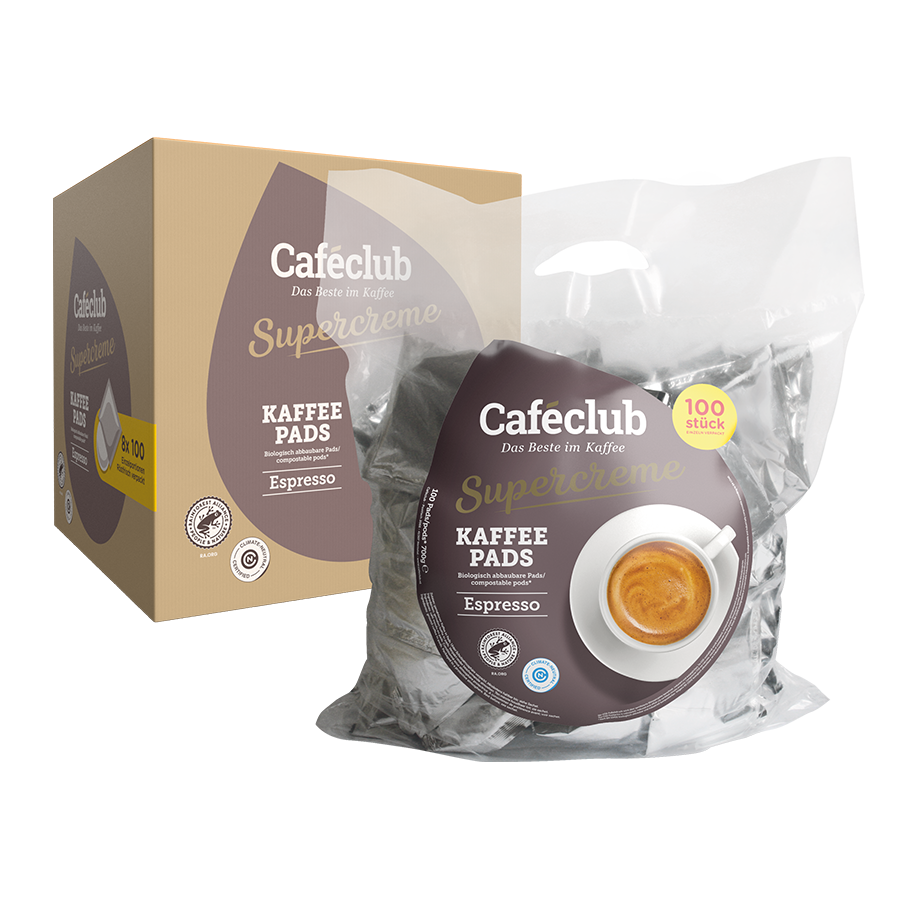 Cafeclub Megabeutel Supercreme coffee pads (8 x 100 Pads) Espresso