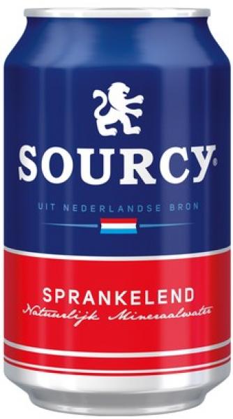 Sourcy Rood bruisend water met koolzuur (24 x 0,33 Liter blik)