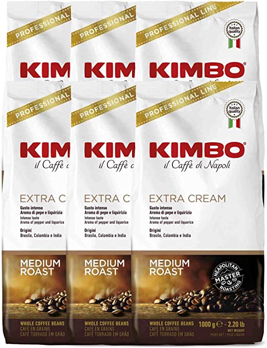 Kimbo Extra Cream Coffee Beans (6 x 1 Kilo)