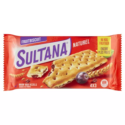 Sultana Fruitbiscuit Naturel 4-Pack (18 x 175g)