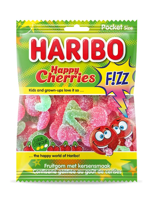 Haribo Happy Cherries Fizz (28 x 70g zakje NL)