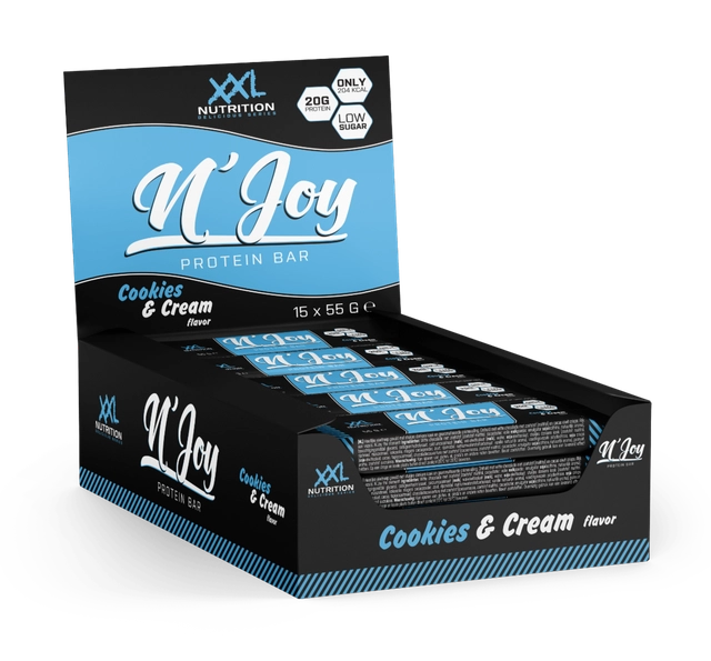 XXL Nutrition N'Joy Protein Bar Cookies & Cream (15 x 55g)