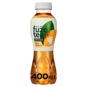 Fuze Tea Black Tea Peach Elderflower No Sugar (6 x 0,4 Liter PET bottles)