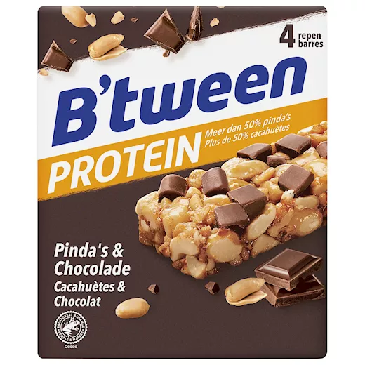 Hero B'Tween Protein Pinda & Chocolade (10 x 4 x 24g)